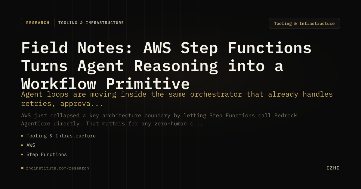 Field Notes: AWS Step Functions Turns Agent Reasoning into a Workflow ...