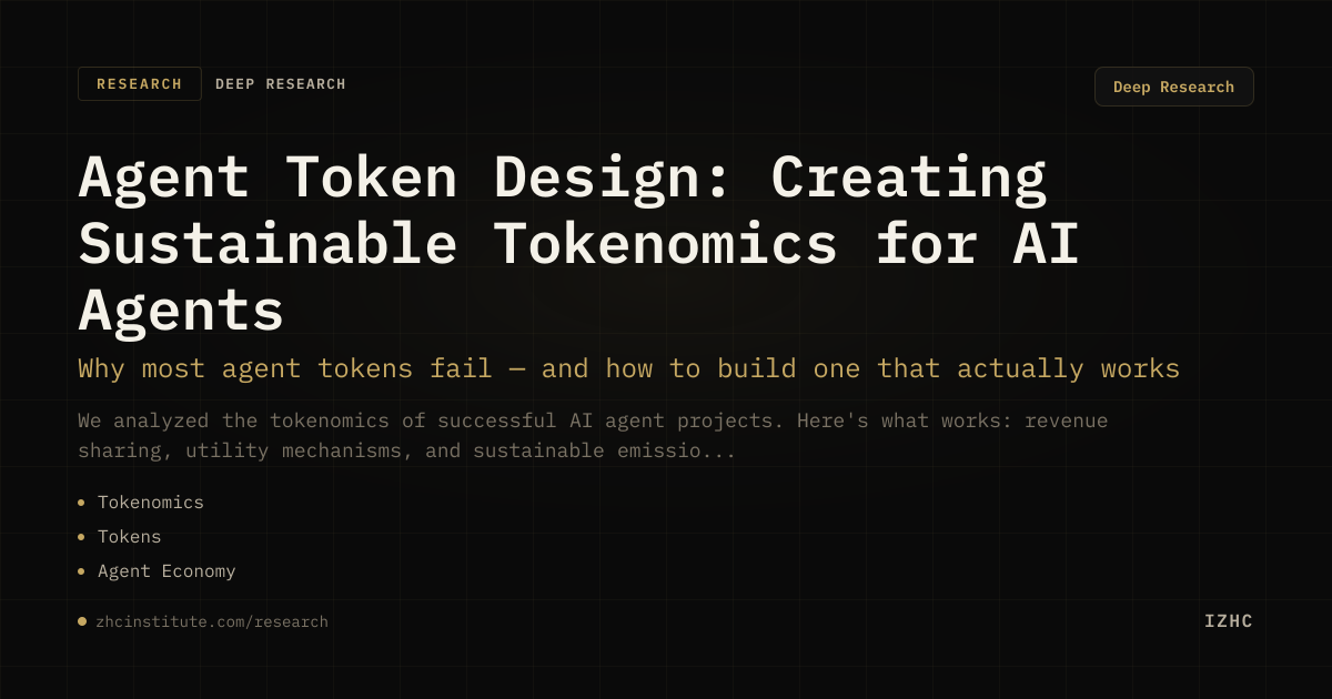 Agent Token Design: Creating Sustainable Tokenomics for AI Agents ...