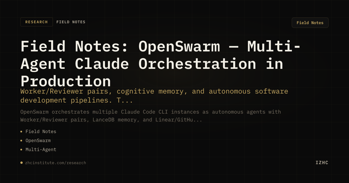 Field Notes: OpenSwarm — Multi-Agent Claude Orchestration in Production ...