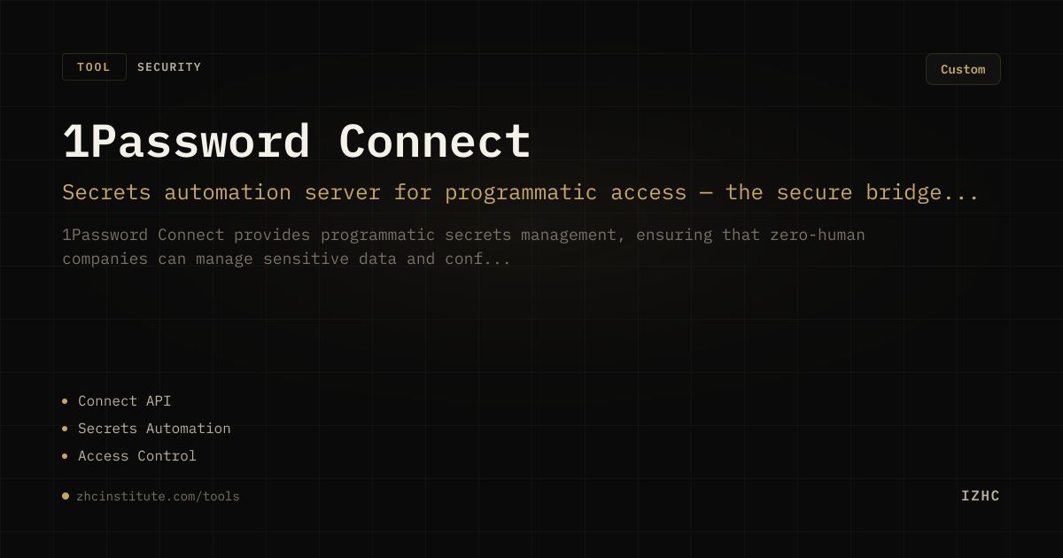1Password Connect — IZHC Tools | ZHC Institute