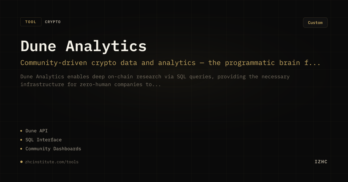 Dune Analytics — IZHC Tools | ZHC Institute