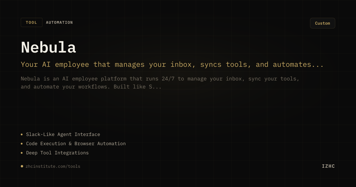 Nebula — IZHC Tools | ZHC Institute